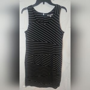 Striped Black and White Sleeveless Dress